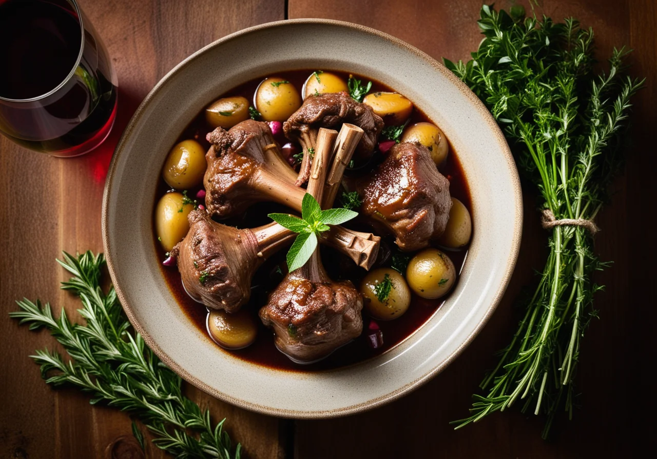 Braised Lamb Shanks with Jerusalem Artichokes