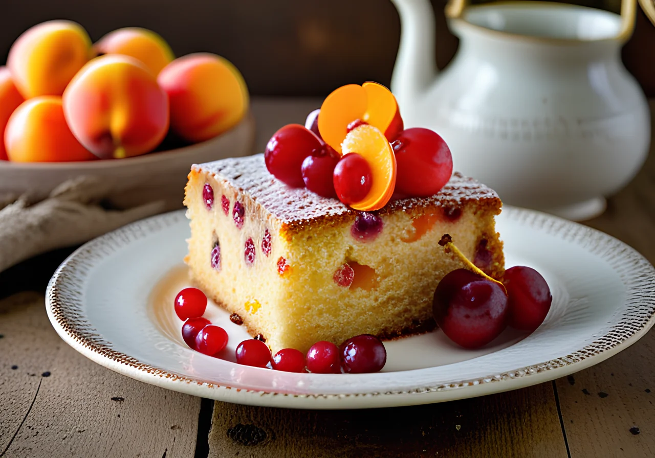 Nectarine-Red Currant Cake