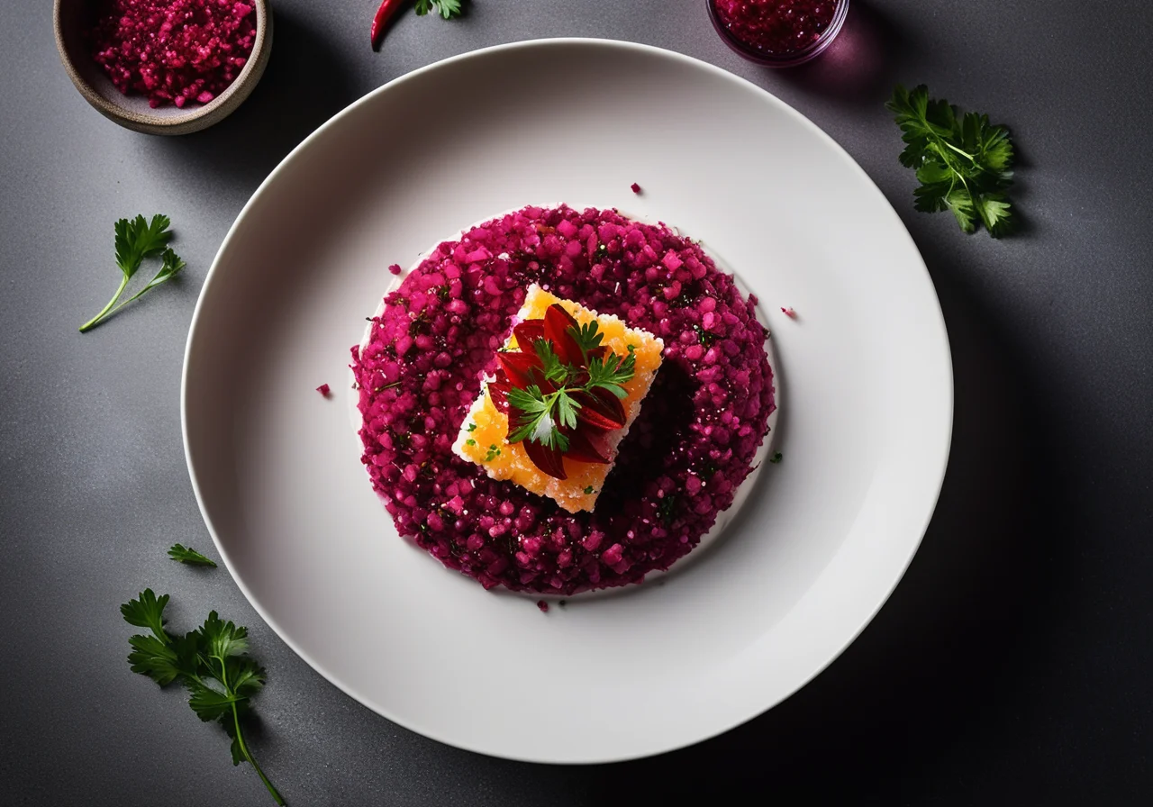 Chopped Rockfish with Beetroot