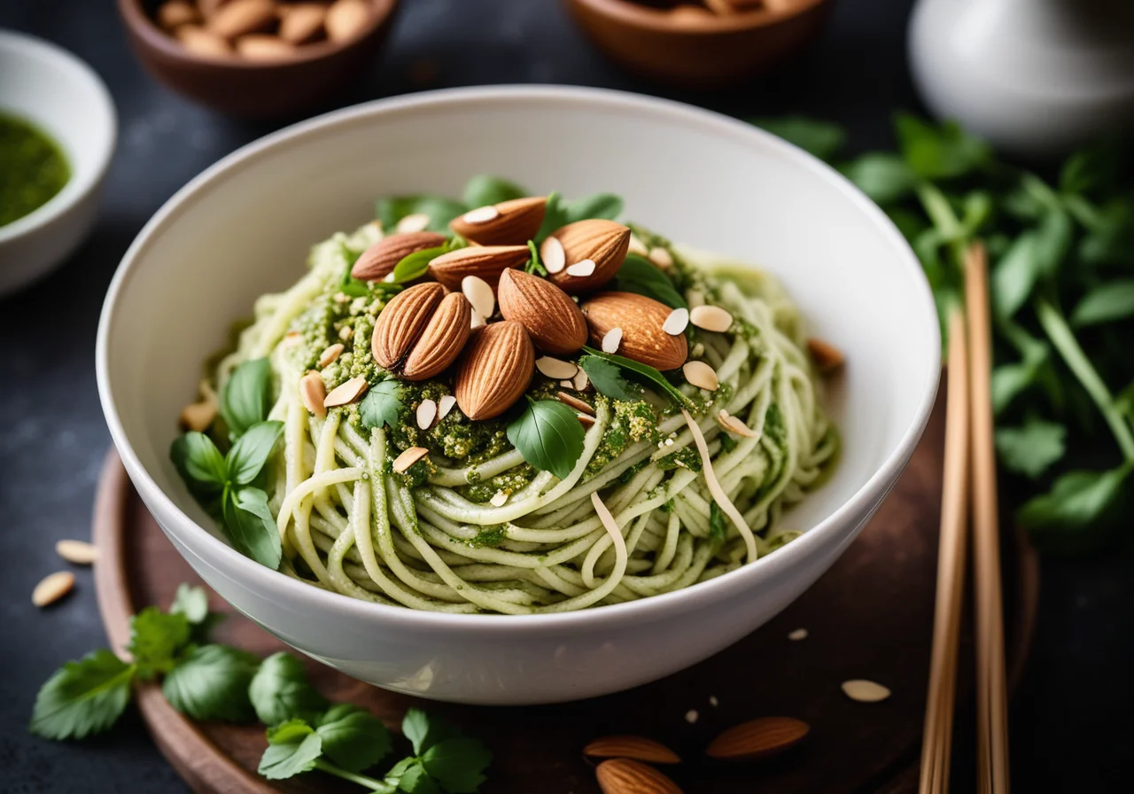 Almond-Coriander Rice Noodles