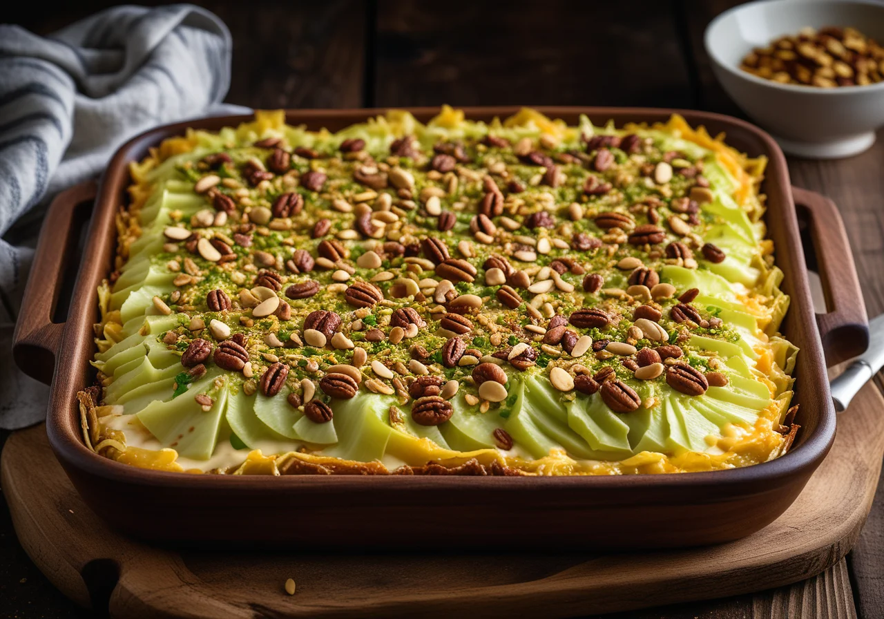 Chinese Cabbage Casserole with Pistachios