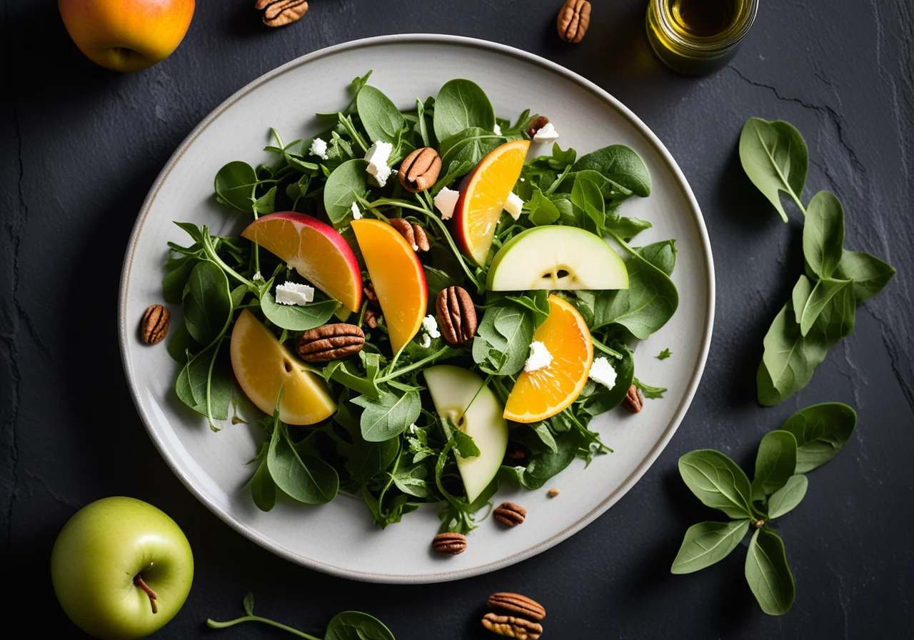 Arugula Apple Salad with Walnuts