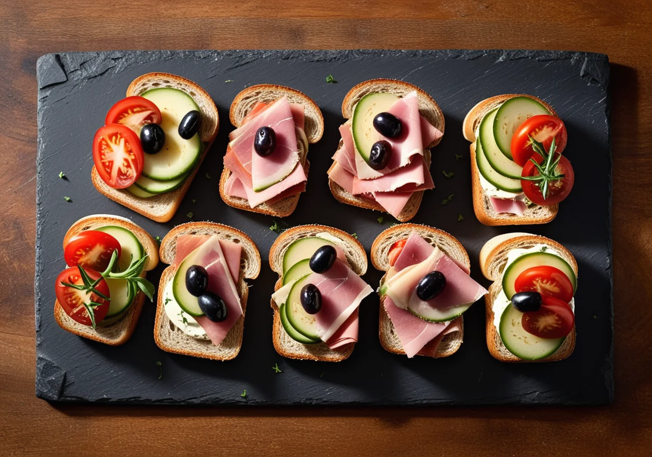 Various grilled sandwiches on a platter