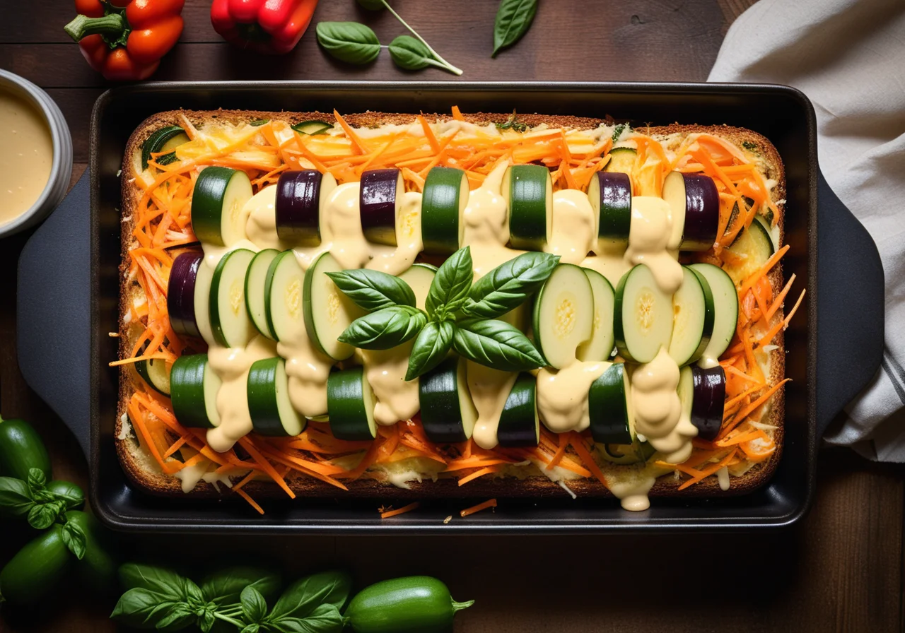 Vegetable Bake with Zucchini, Carrots and Bell Peppers