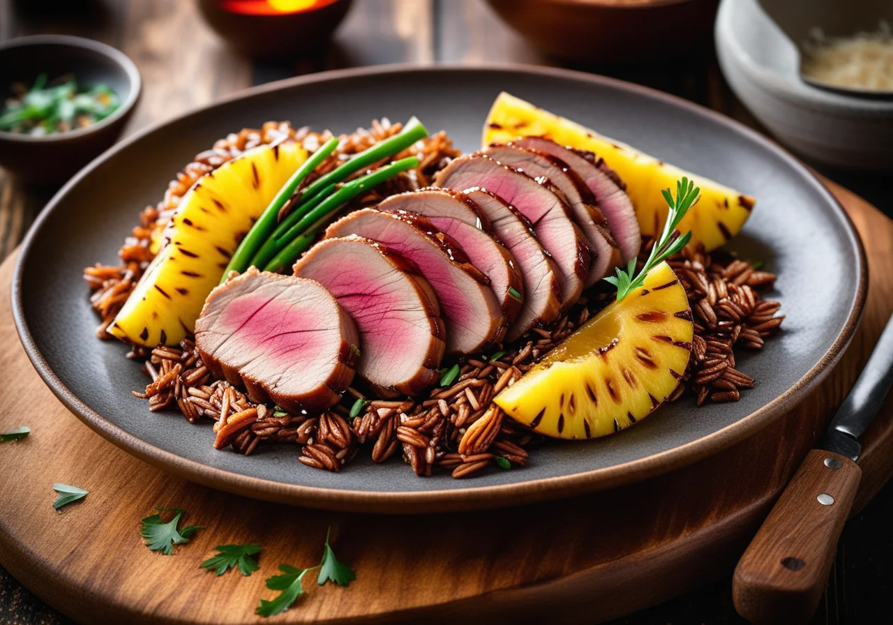 Duck breast on fried pineapple