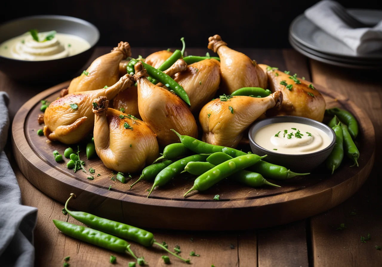 Stove‑Cooked Chickens with Wine Sauce