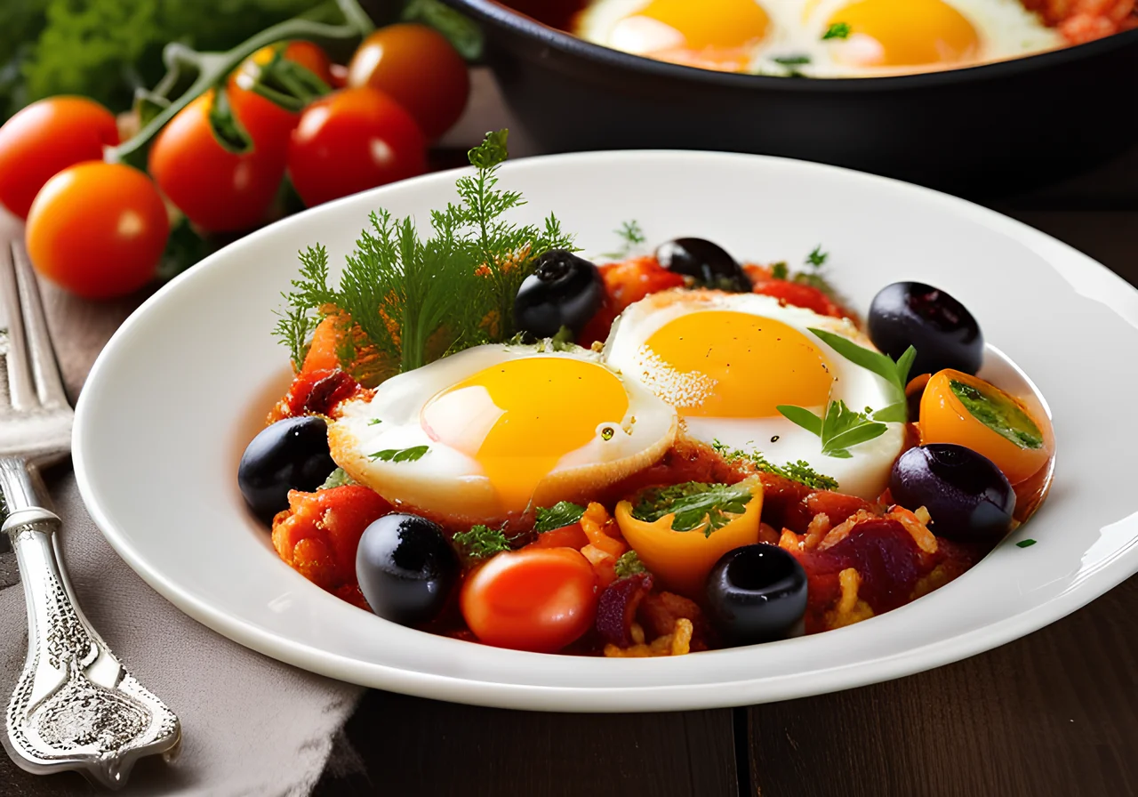 Rice Shakshuka with Olives