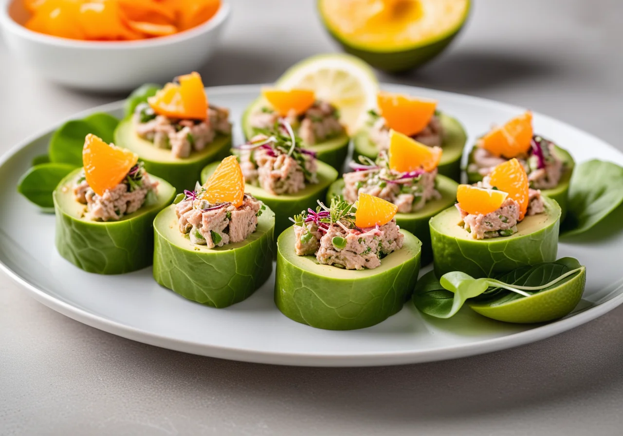 Salad Rolls with Avocado Tuna Filling