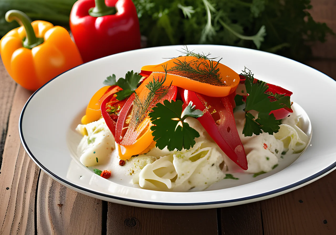 White Cabbage and Pepper Paprikash Breakfast Vegetable