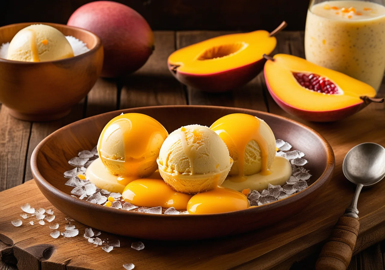 Mango Ice Cream with Coconut