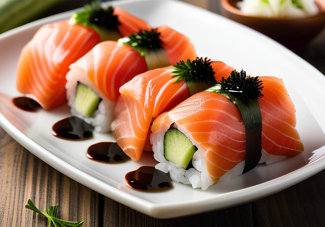 Sushi with Salmon Filling
