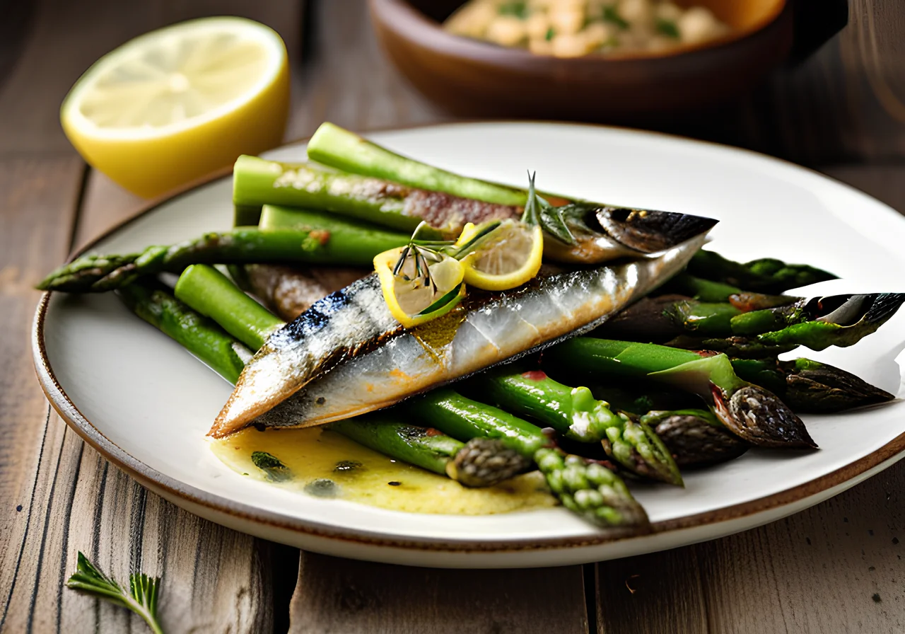 Grilled Sardines with Asparagus