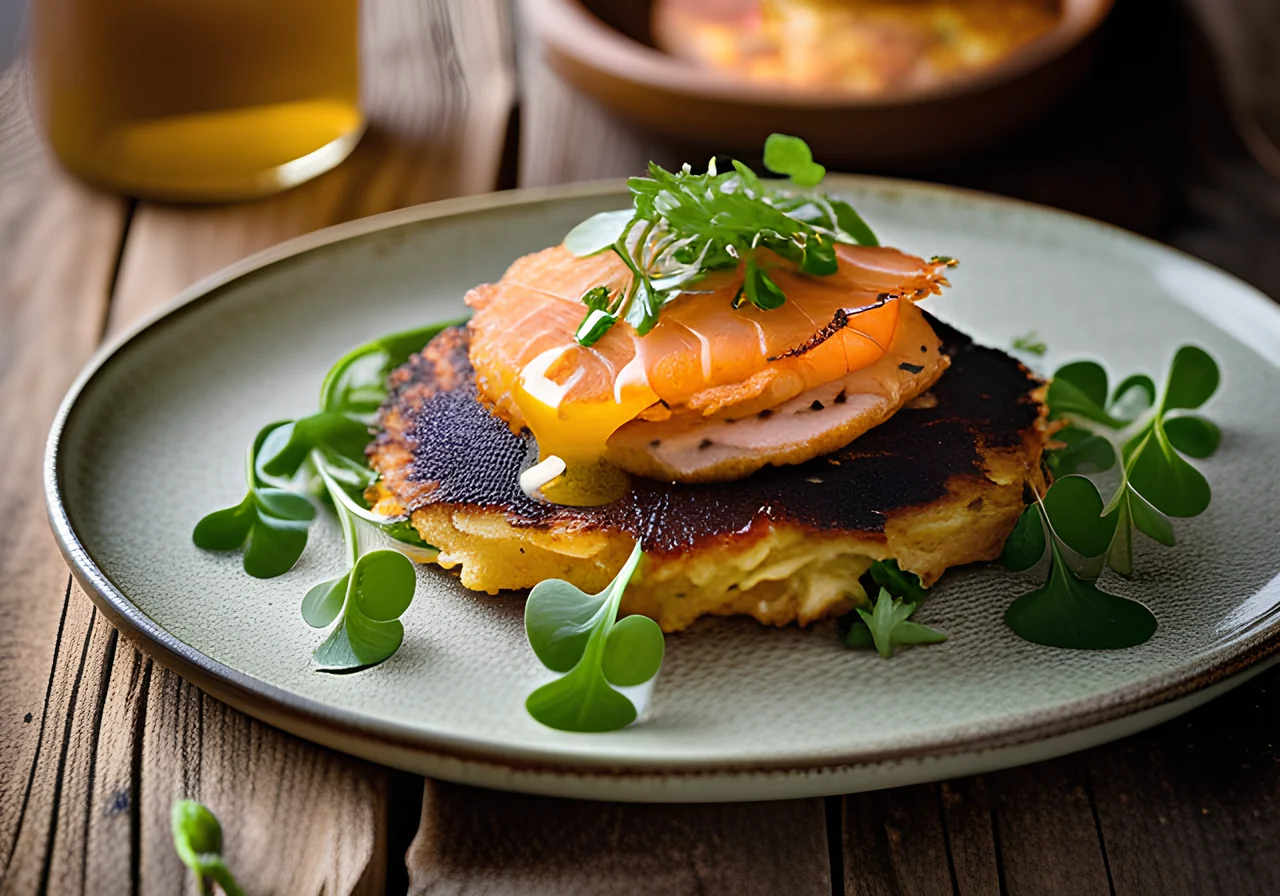 Rösti with Smoked Trout and Watercress