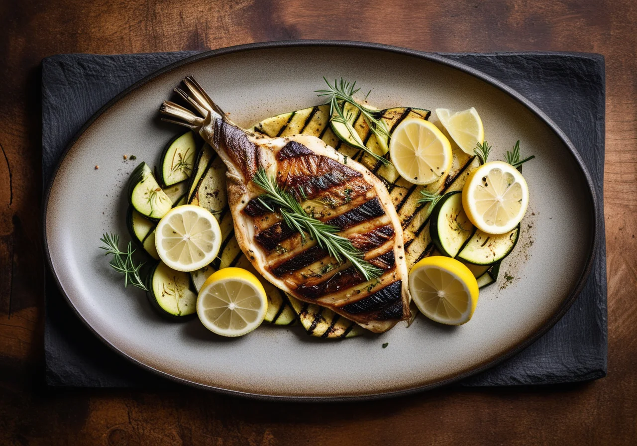 Grilled Sea Bream with Vegetables