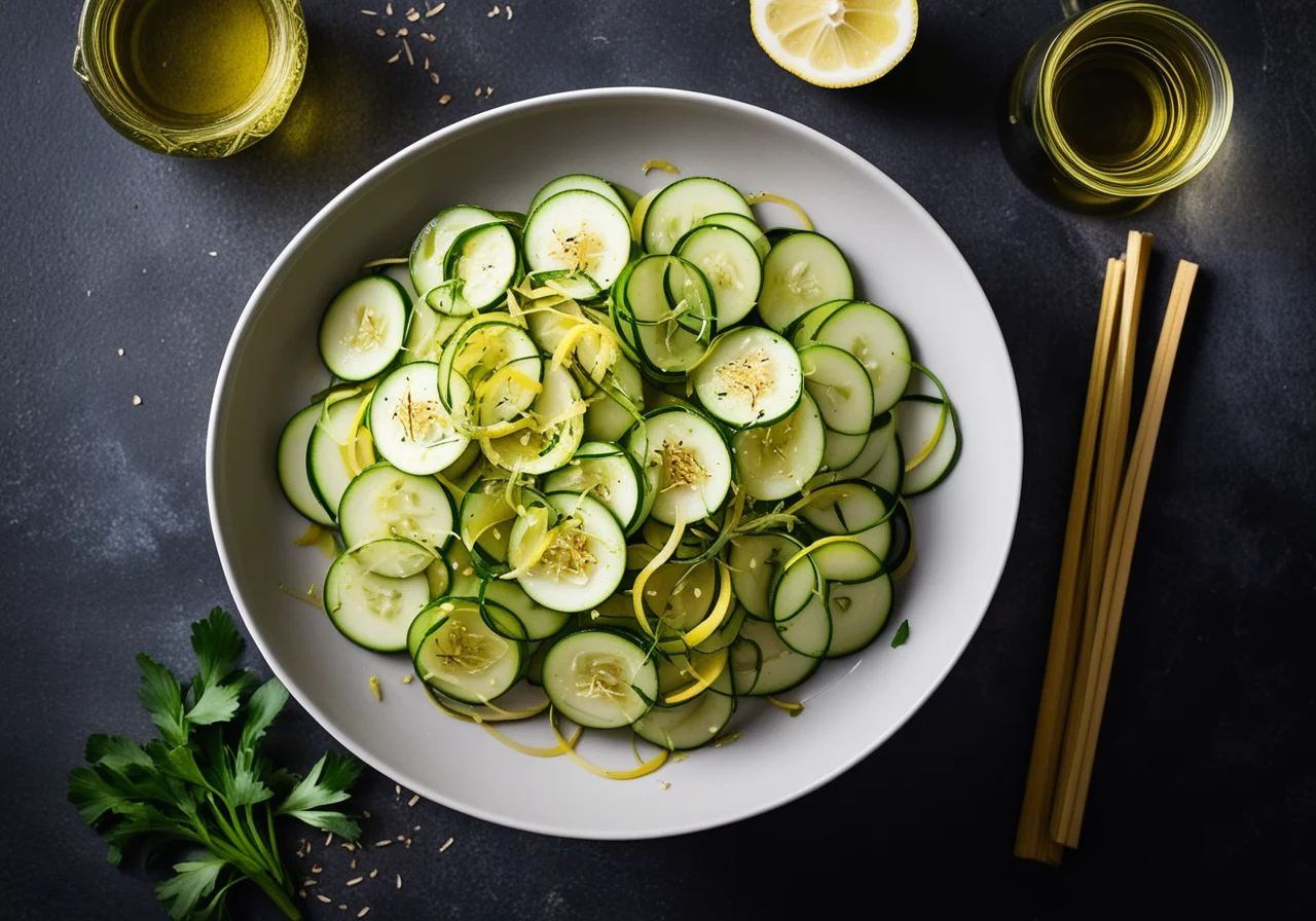 Zucchini vegetable with lemon
