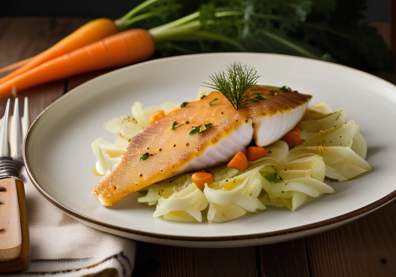 Cabbage Skillet with Plaice Fillets