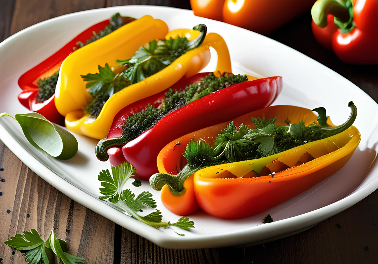 Paprika Antipasti with Parsley-Mint Marinade