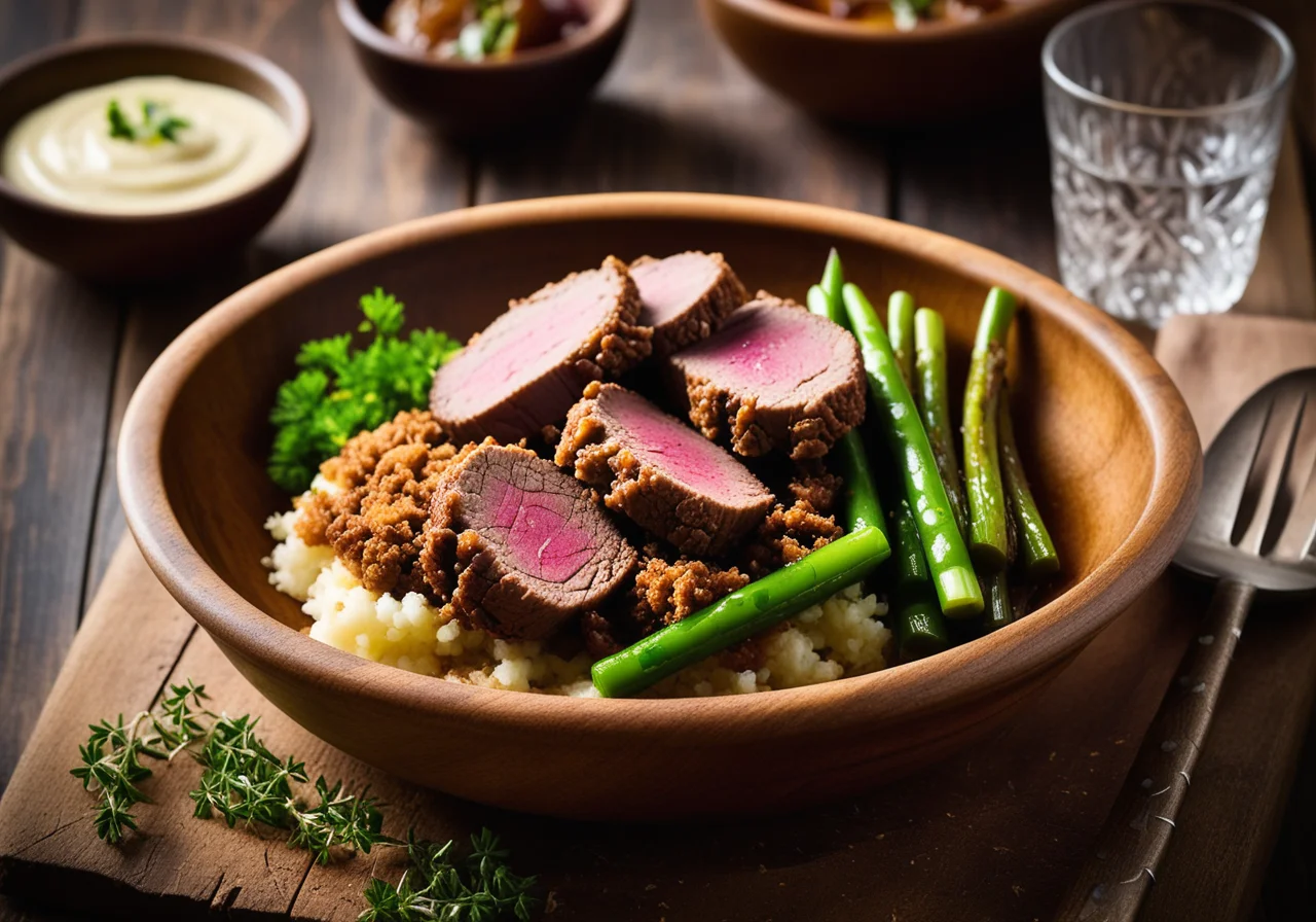 Liver in Coating with Onion-Leek Vegetables
