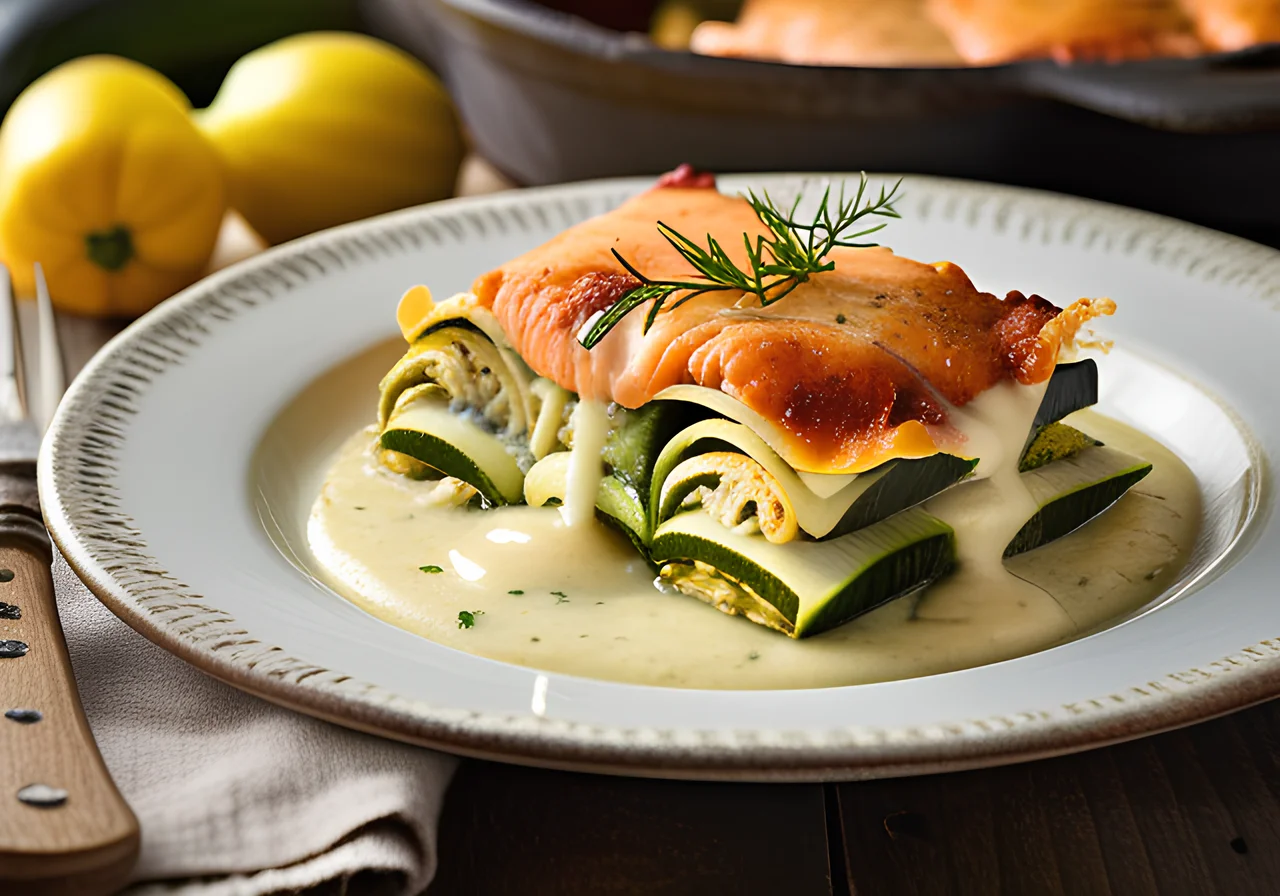 Zucchini Salmon Lasagna