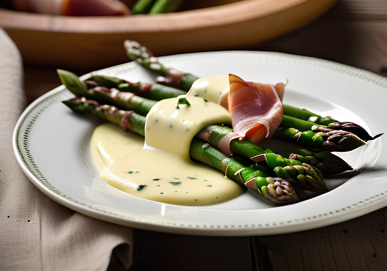 Asparagus with Light Parmesan-Basil Hollandaise