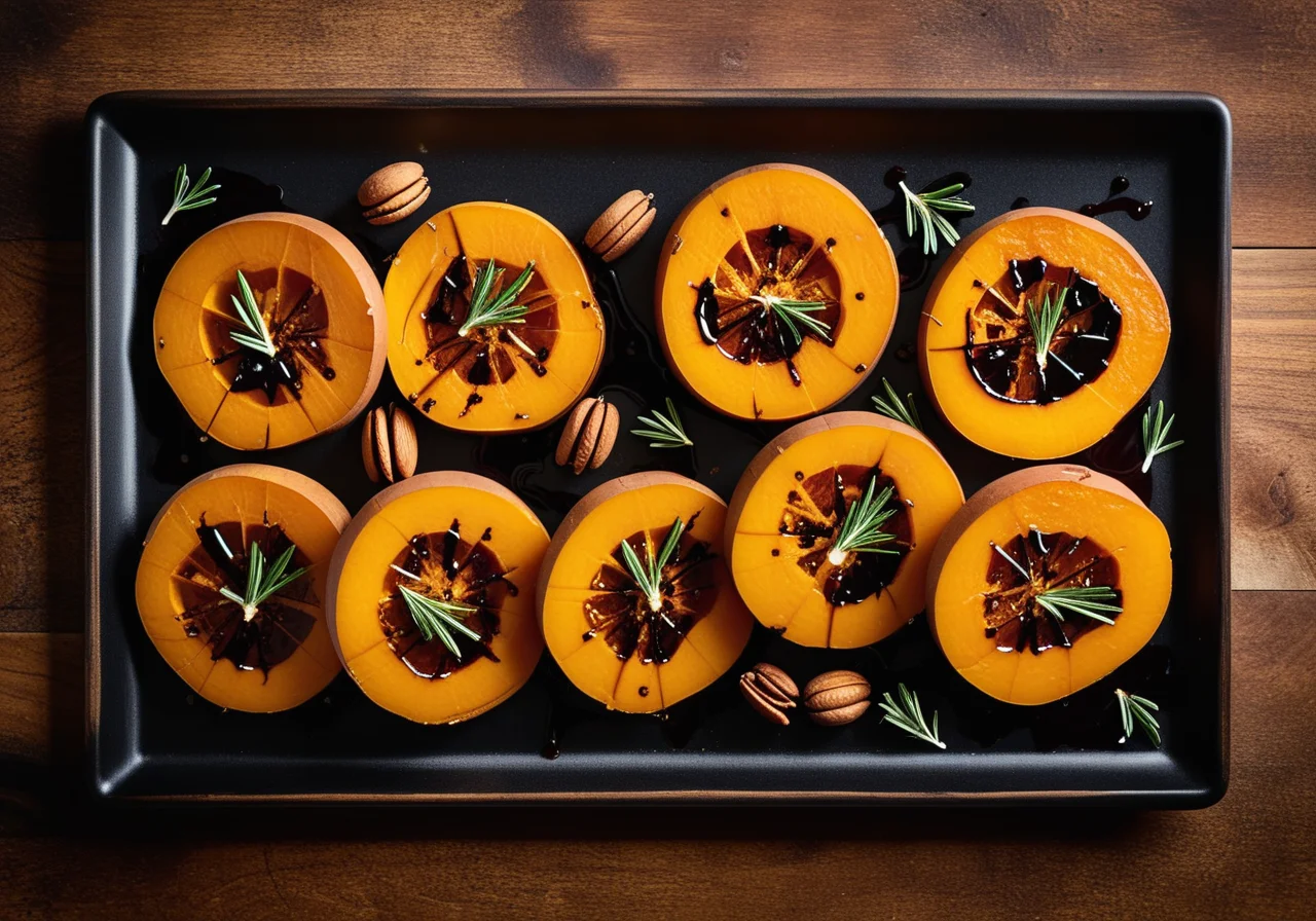 Baked Pumpkin Slices with Garlic