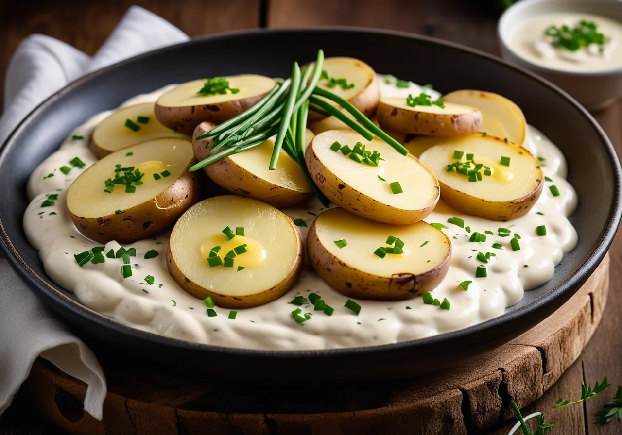 Potatoes with Ham Cream Sauce