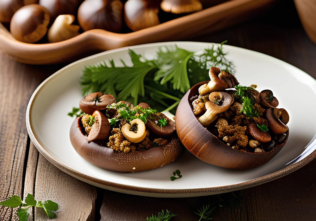Chestnut Mushrooms with Herb‑Nut Crust
