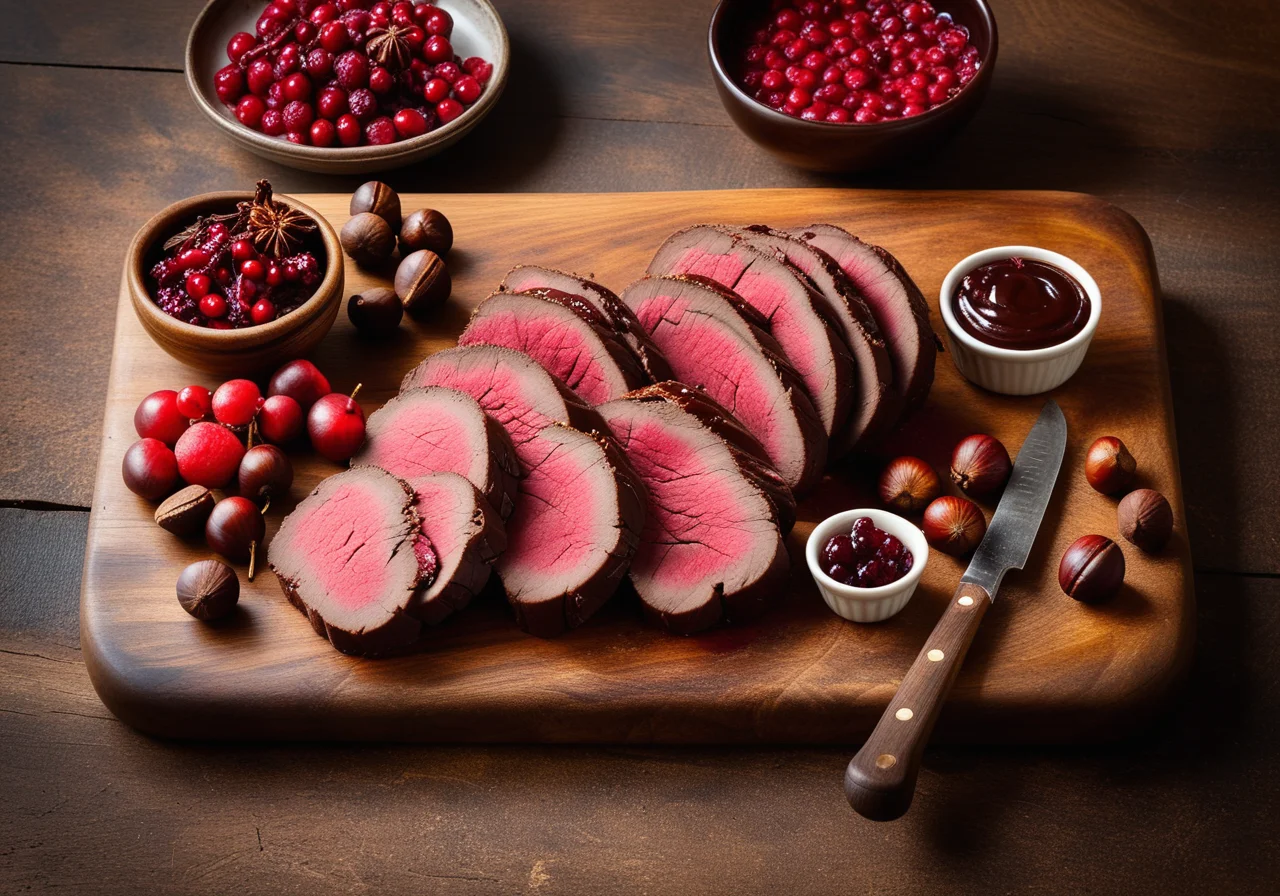 Venison Roast with Chestnut Sauce