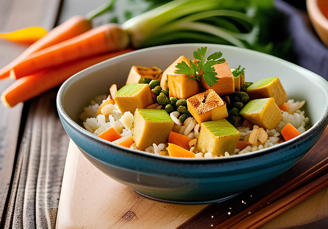 Rice Pan with Vegetables and Tofu
