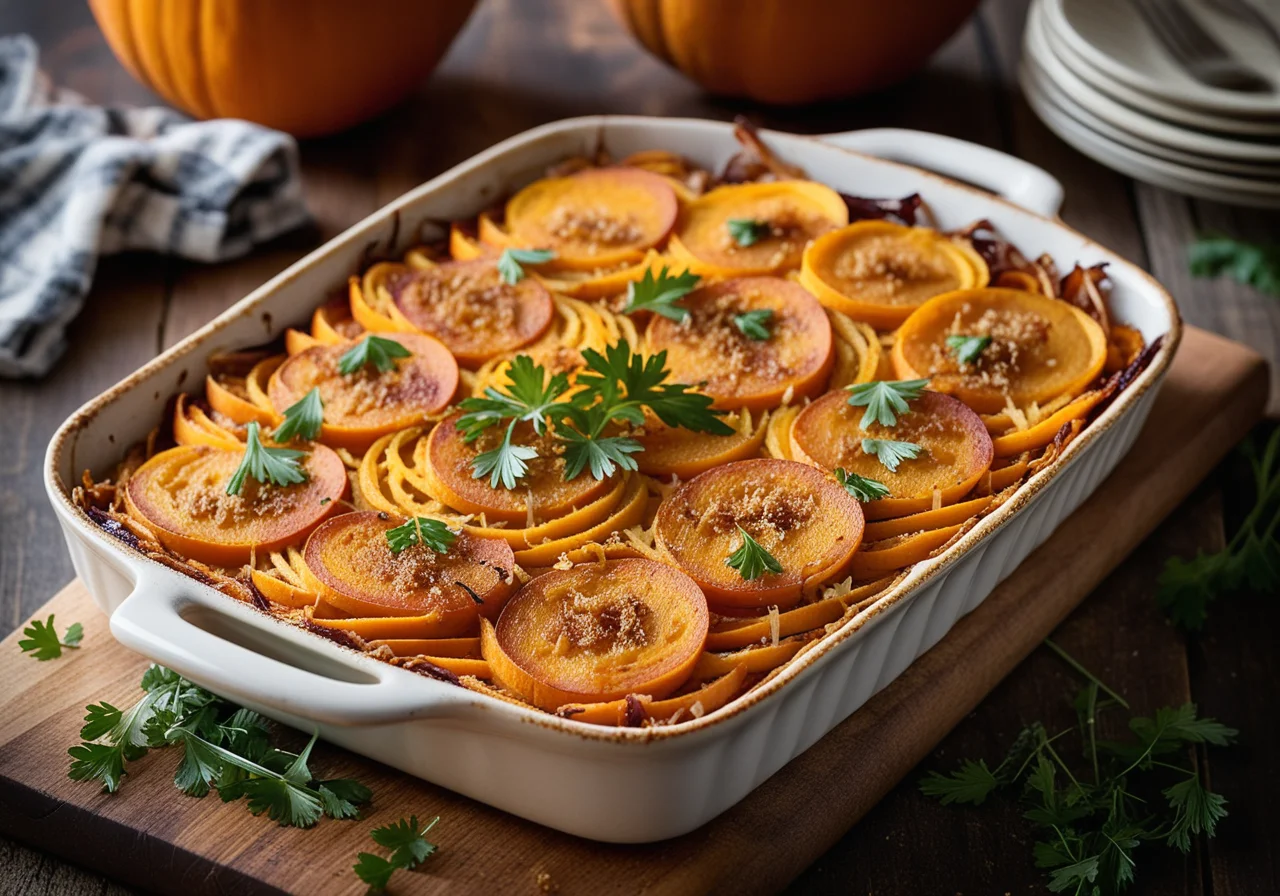 Pumpkin Sweet Potato Gratin