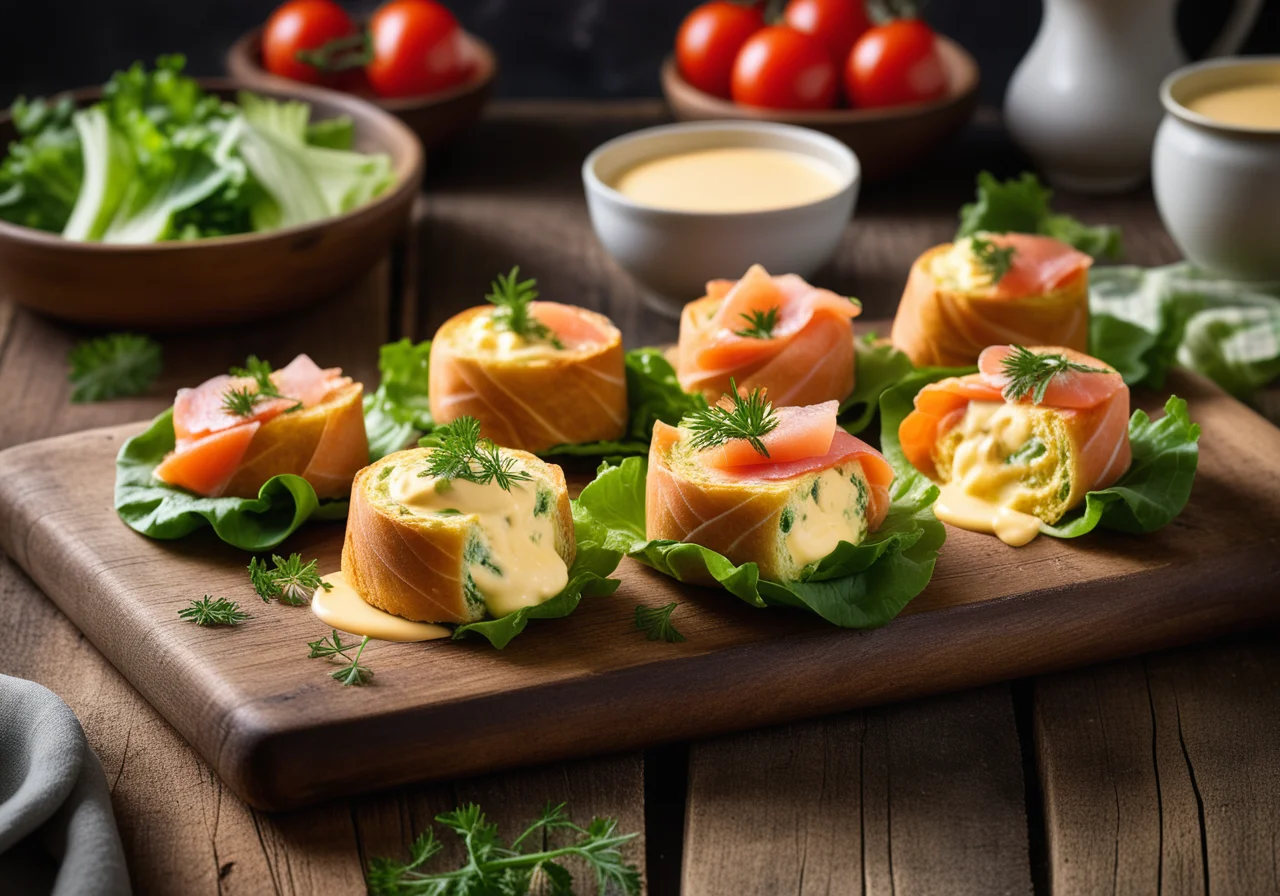 Salmon Omelette Rolls