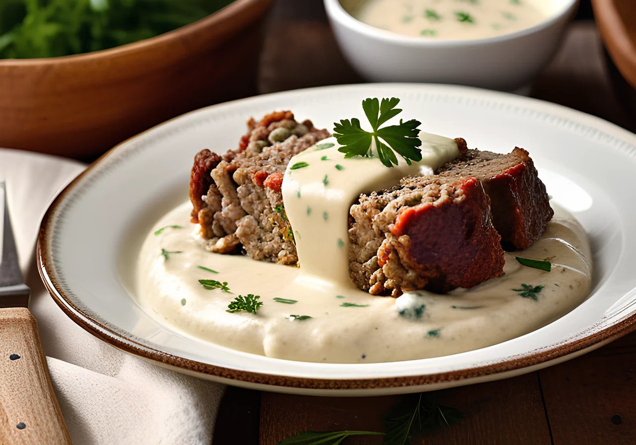 Leek Meatloaf with Sauce