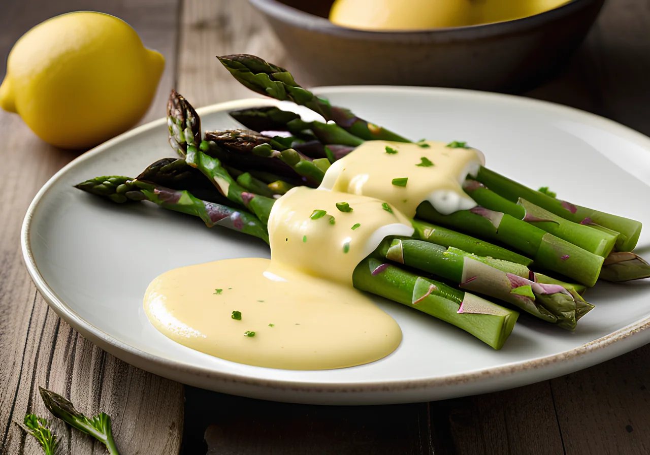 Green Asparagus with Hollandaise Sauce