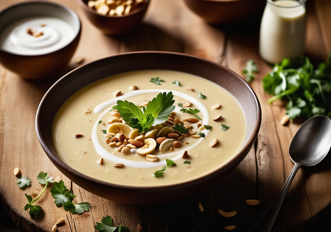 Banana Coconut Soup with Yogurt