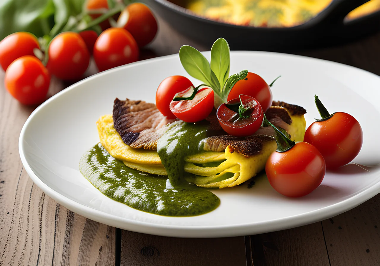 Spinach Omelet with Pesto