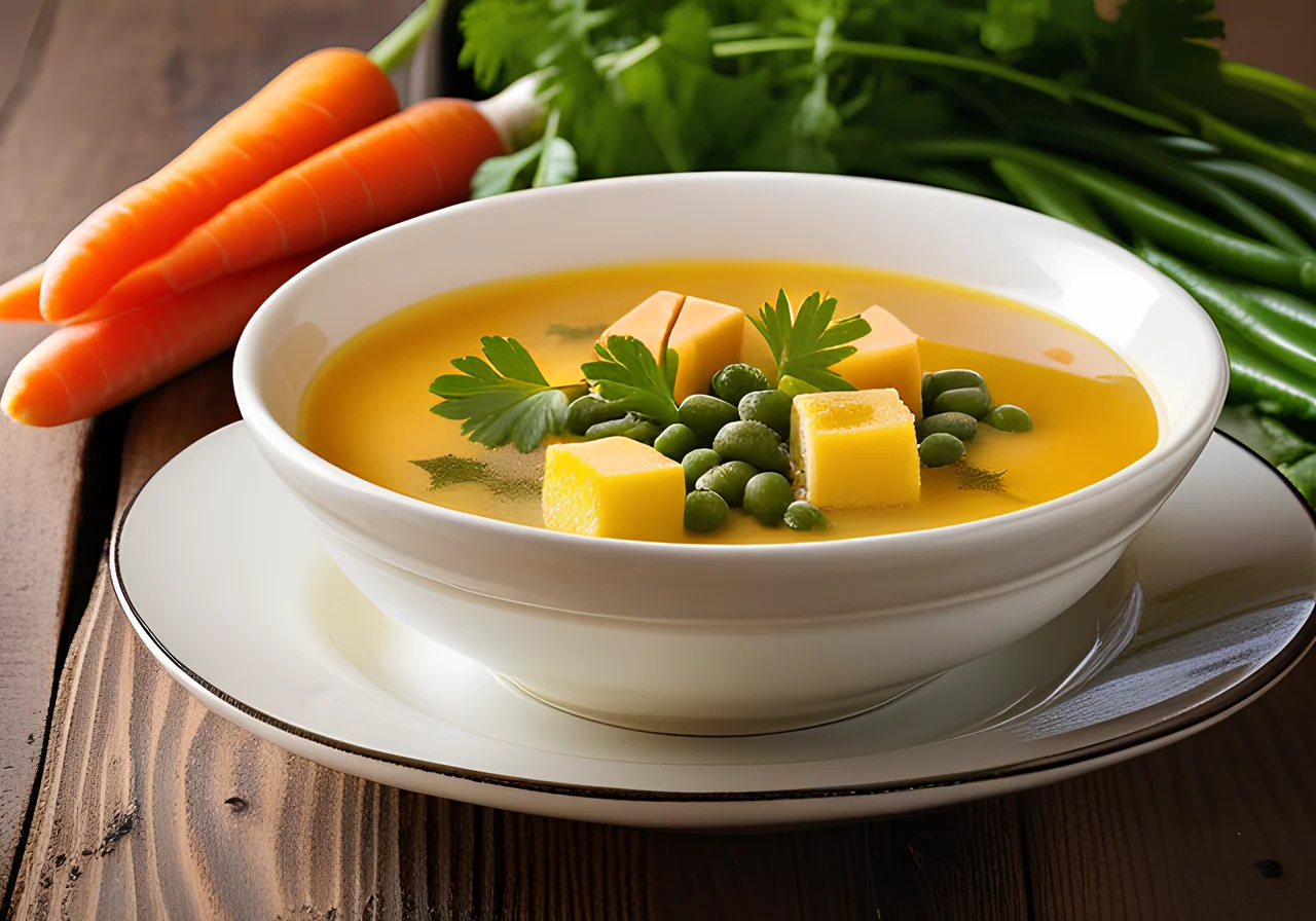 Star‑Shaped Bean Soup with Egg Custard