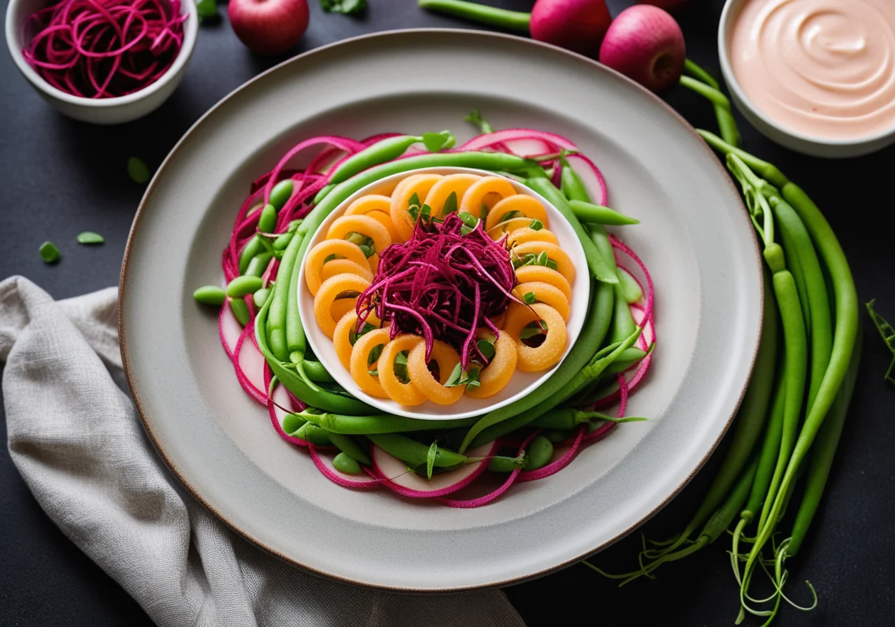 Raw Vegetable and Sugar Snap Pea Salad