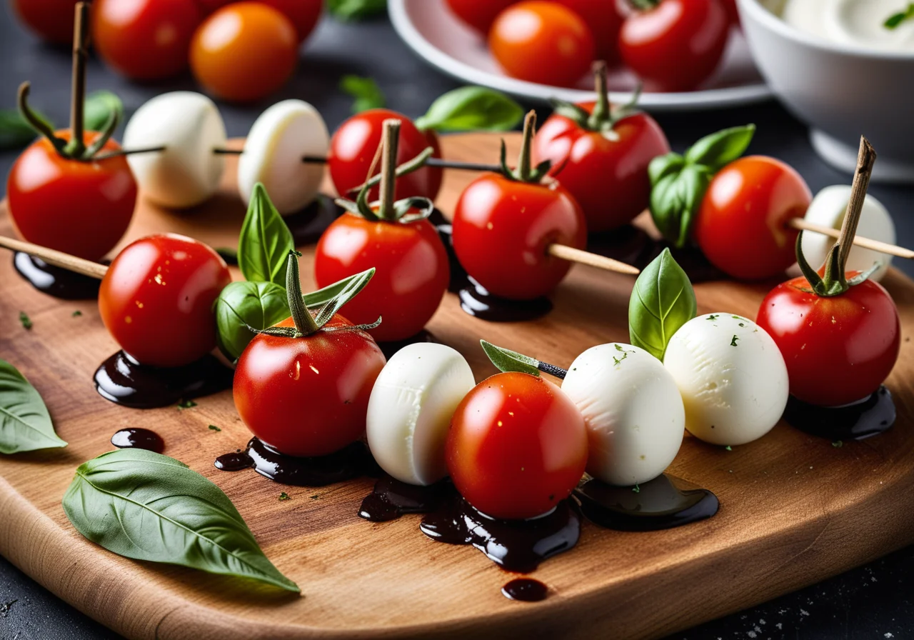 Tomato-Mini Mozzarella Skewers