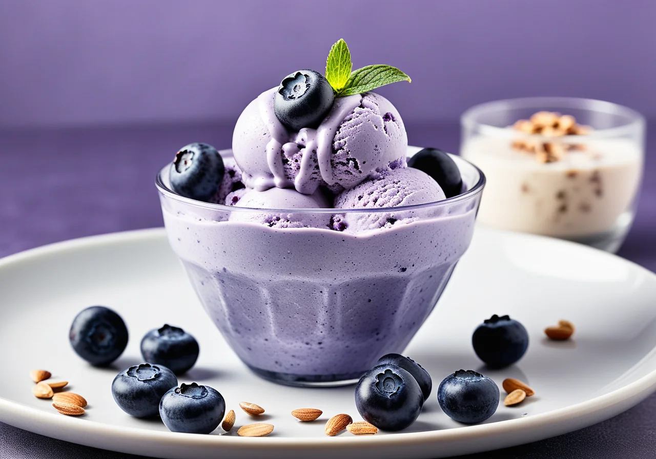 Blueberry Banana Ice Cream with Lucuma