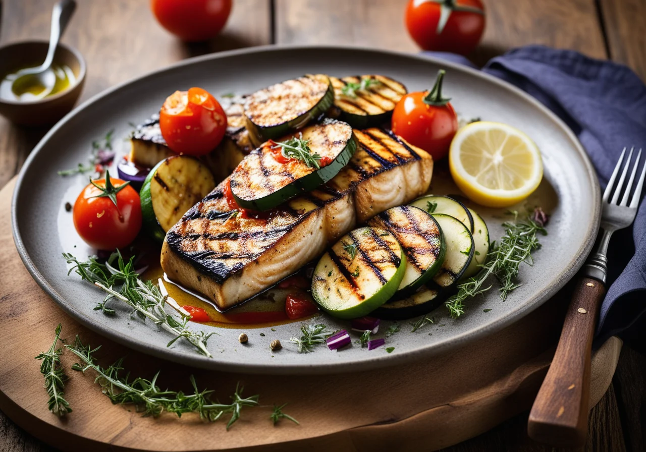 Fish with Grilled Vegetables