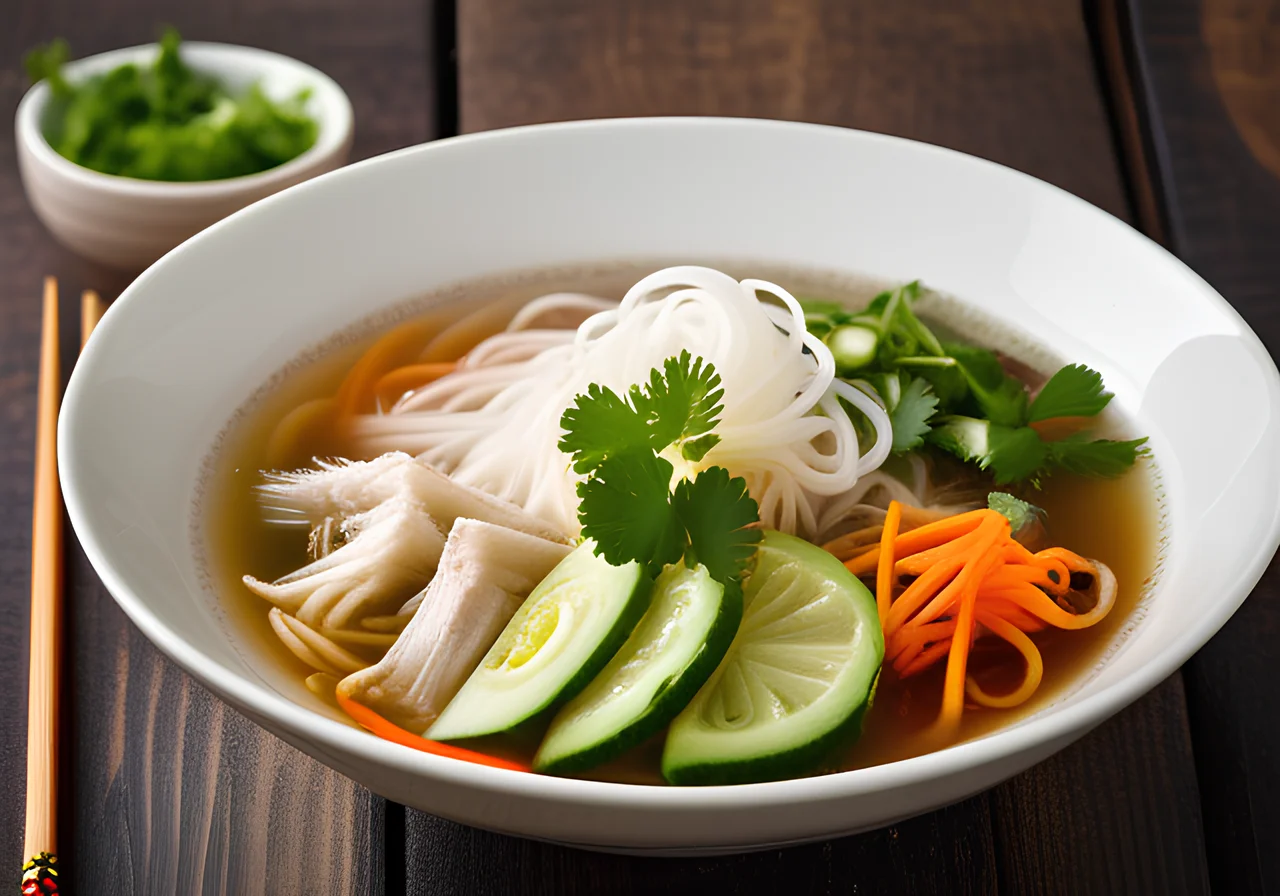 Spicy Rice Noodle Soup with Vegetables