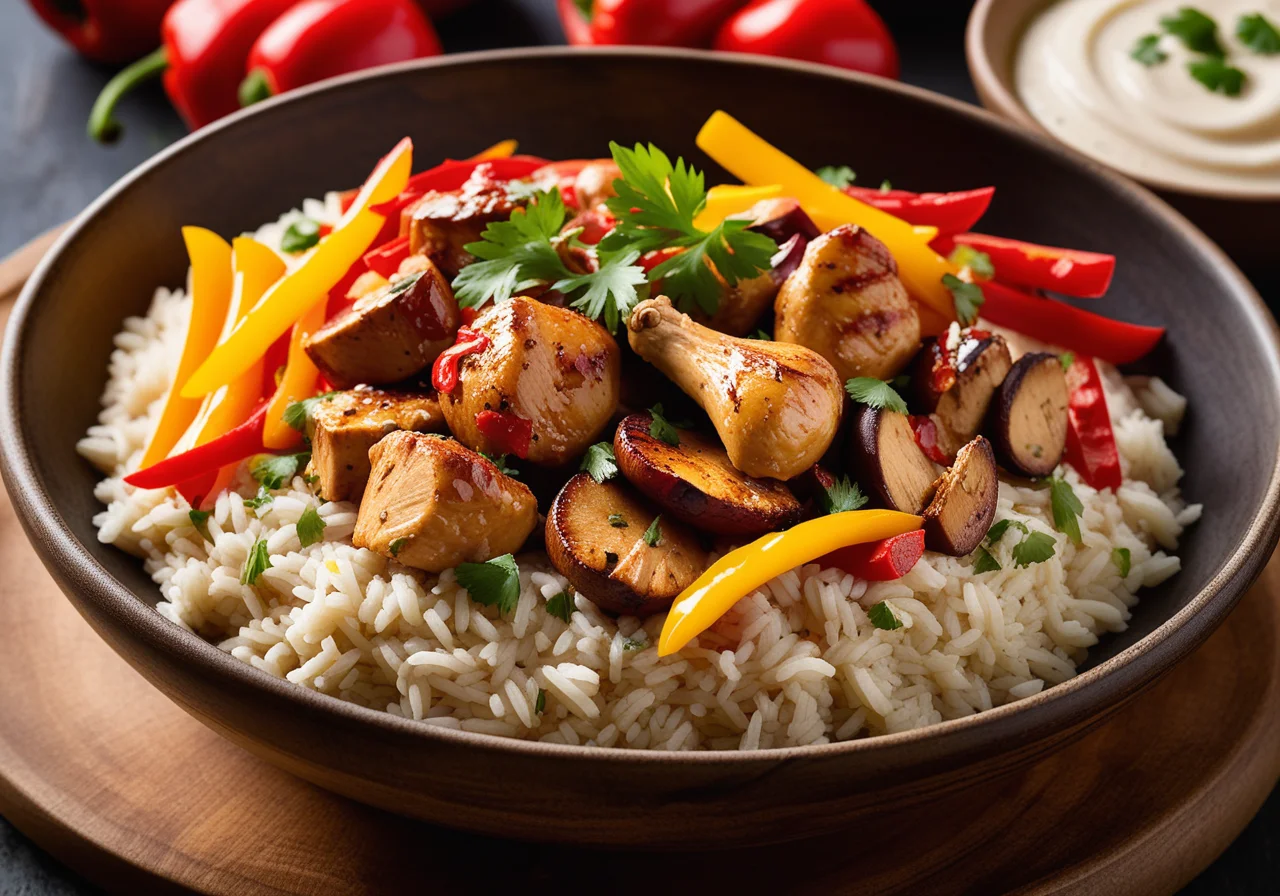 Rice Pan with Chicken and Coconut-Paprika Sauce