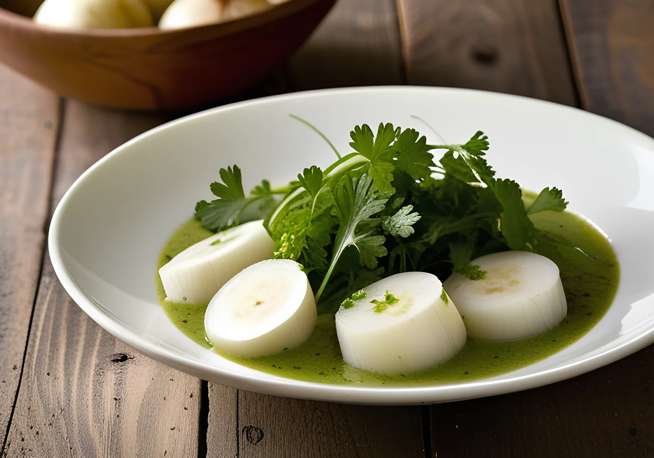Turnip Slices with Chervil Sauce