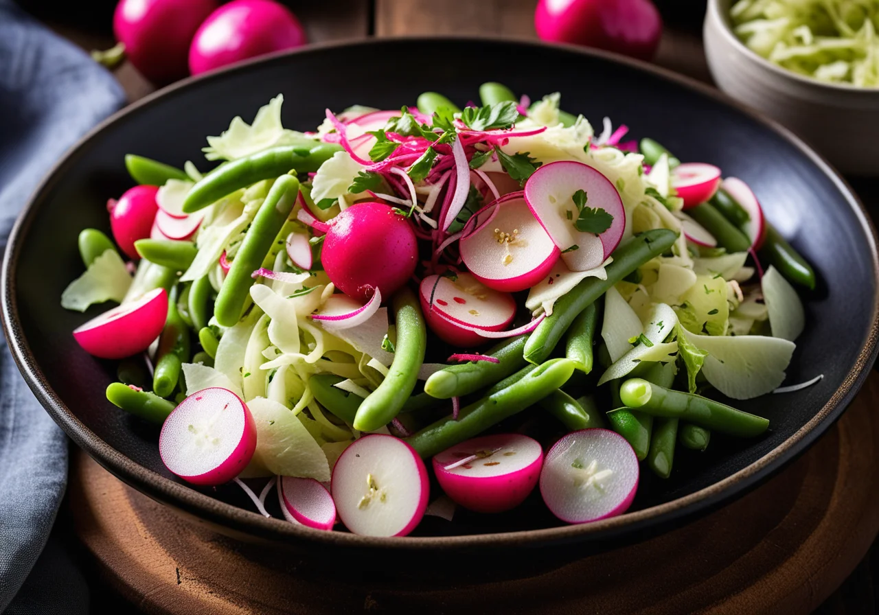 Lima Bean, Cabbage and Radish Salad