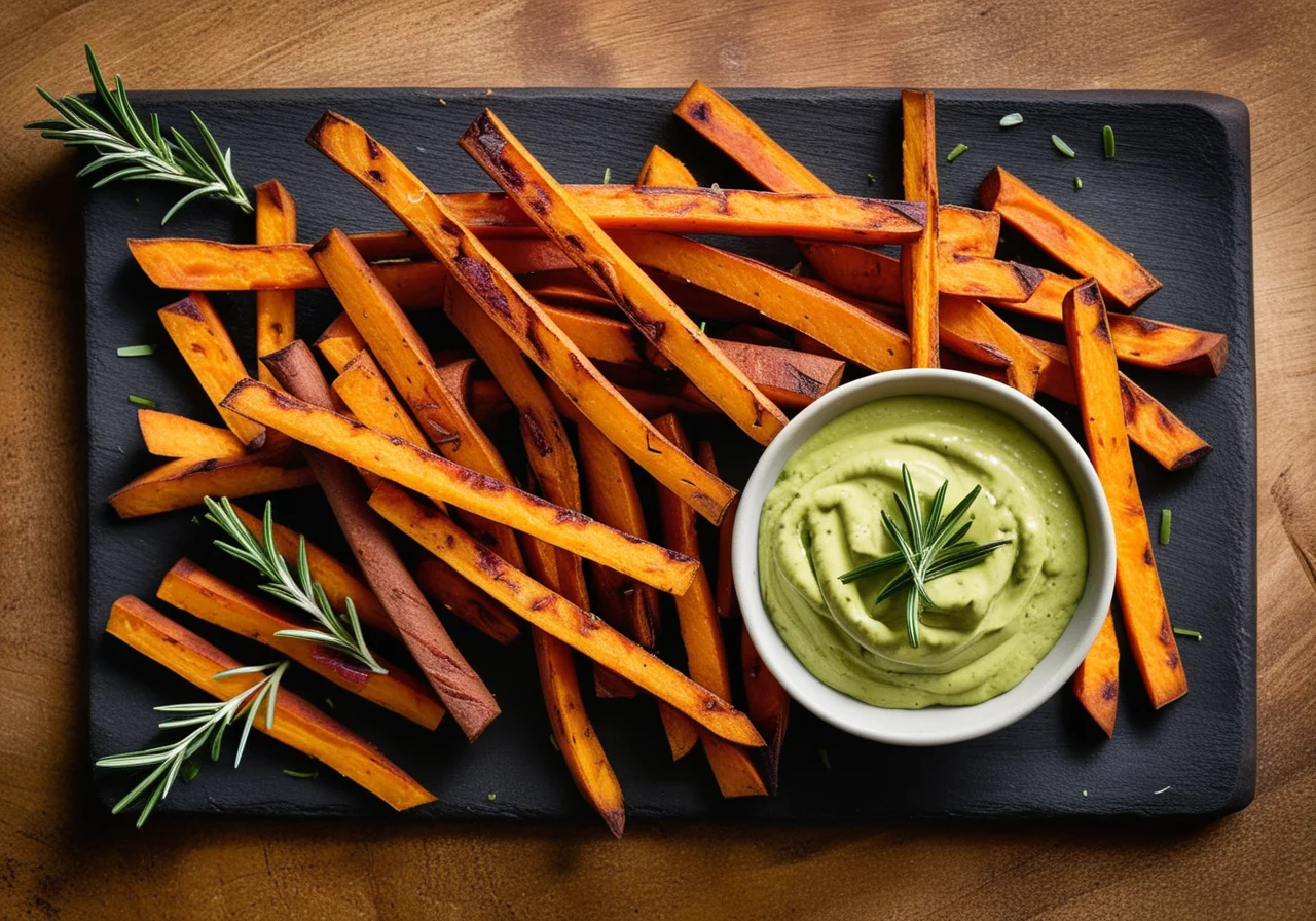 Sweet Potato Fries with Avocado Dip