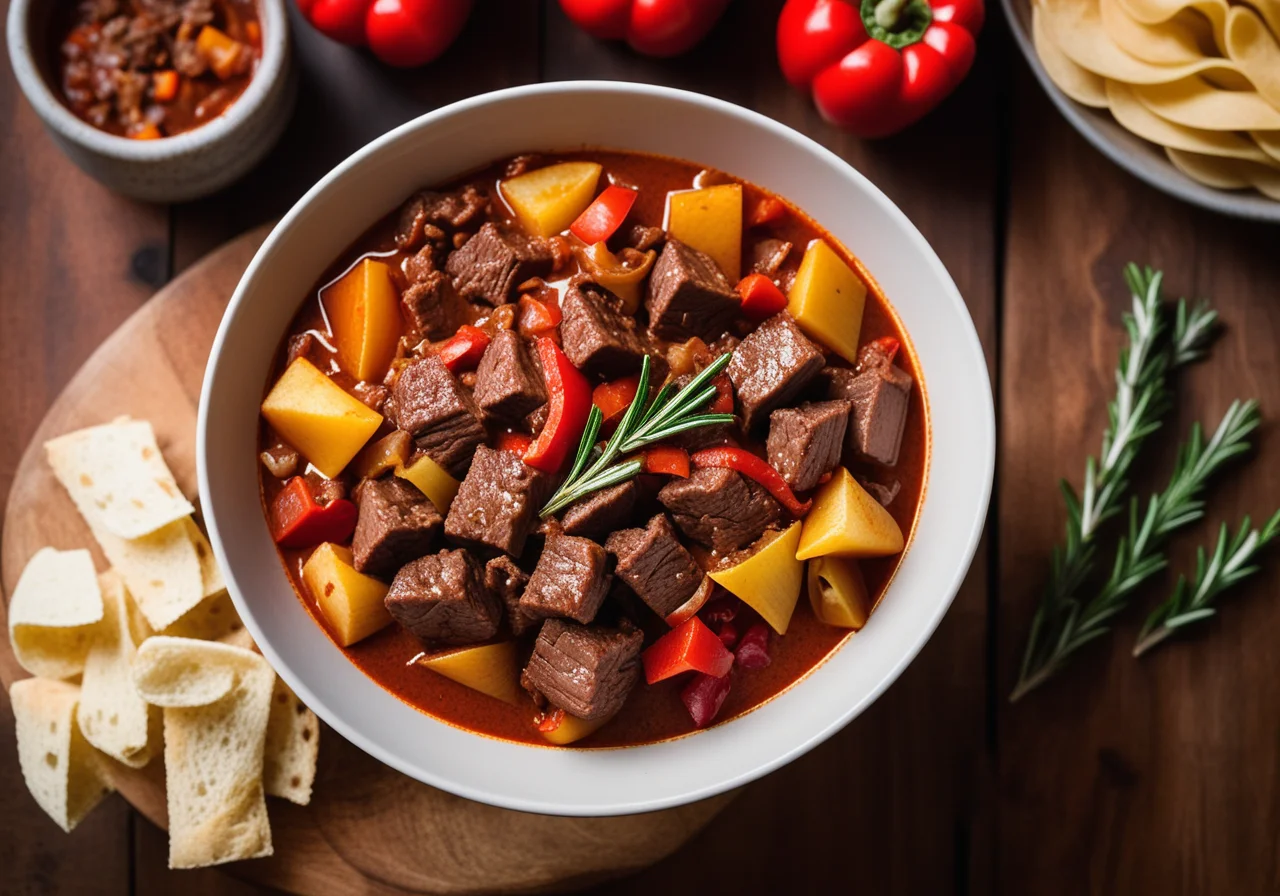 Beef Goulash with Wide Noodles