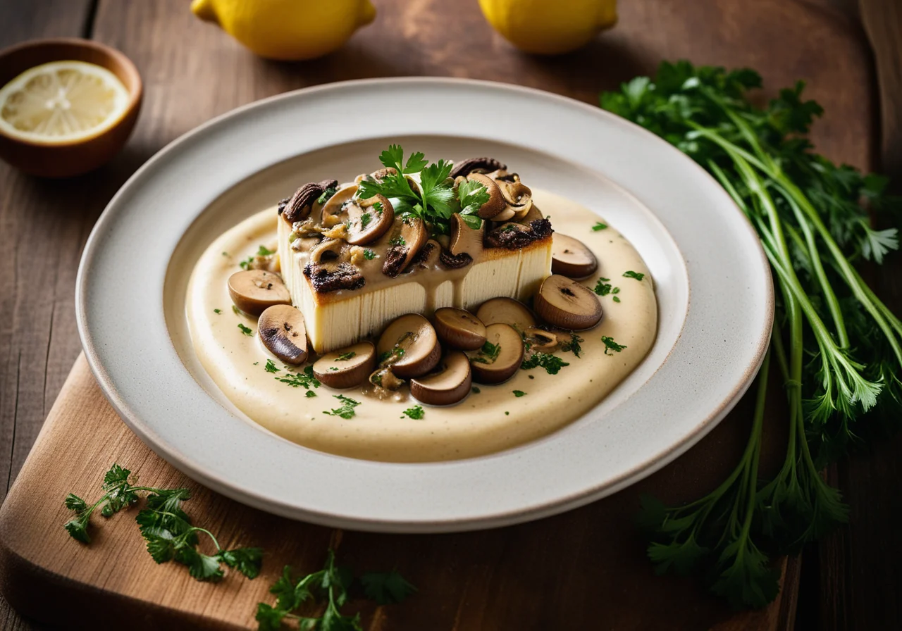 Saithe with Creamy Mushroom Sauce