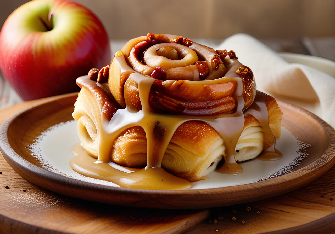 Apple Cinnamon Rolls with Vanilla Sauce