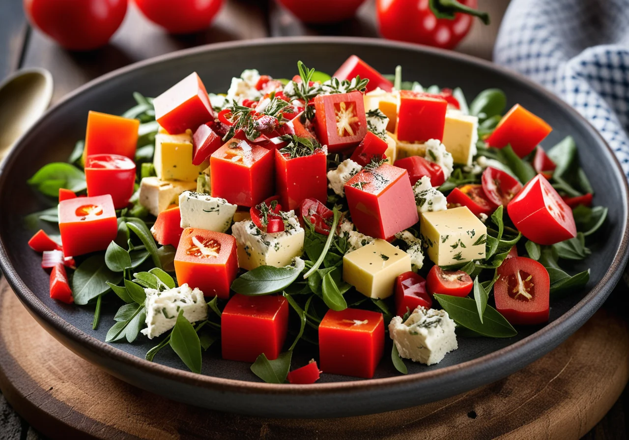 Paprika Sheep Cheese Salad