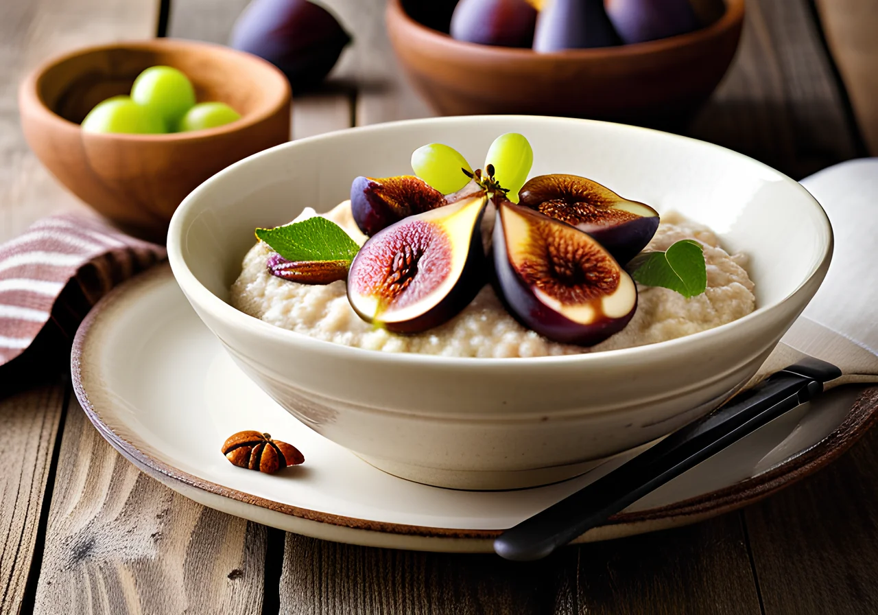 Porridge with Figs, Plums and Pecans